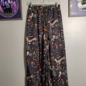 Black Woodland Animals Pants